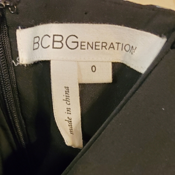 BCBGeneration Blue Animal Print Peplum Dress - Picture 9 of 9